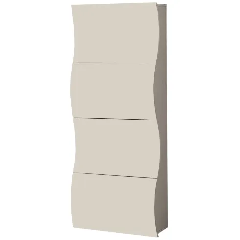 Scarpiera da Ingresso in Legno 4 Ante a Ribalta Beige Cachemire