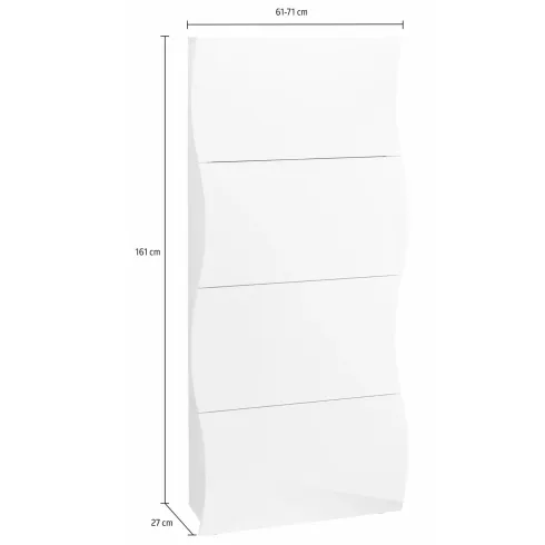 Scarpiera da Ingresso in Legno 4 Ante a Ribalta Beige Cachemire