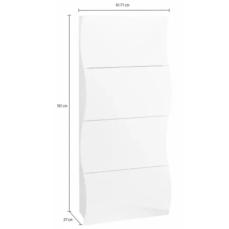 Scarpiera da Ingresso in Legno 4 Ante a Ribalta Beige Cachemire