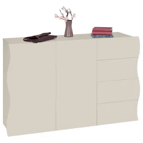 Mobile Multiuso 2 Ante 4 Cassetti Beige Cachemire Madia Salvaspazio