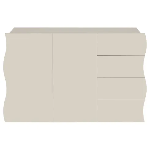 Mobile Multiuso 2 Ante 4 Cassetti Beige Cachemire Madia Salvaspazio