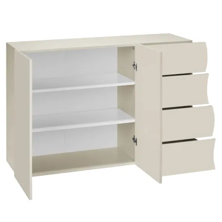 Mobile Multiuso 2 Ante 4 Cassetti Beige Cachemire Madia Salvaspazio