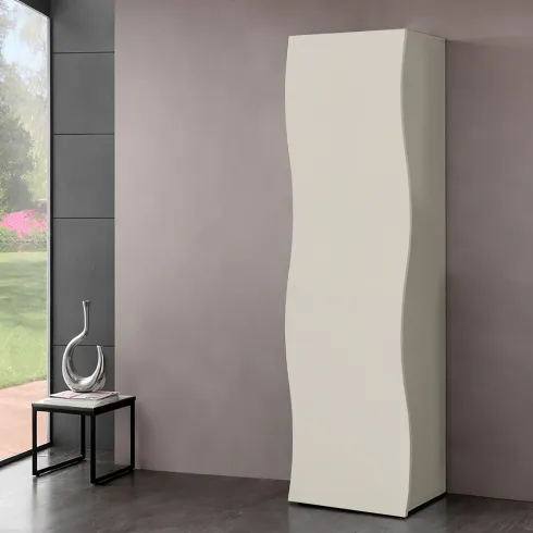 Armadio con 1 Anta Battente e Asta Appendiabiti Beige Cachemire