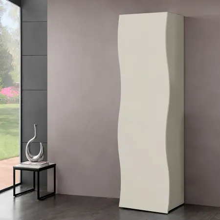 Armadio con 1 Anta Battente e Asta Appendiabiti Beige Cachemire