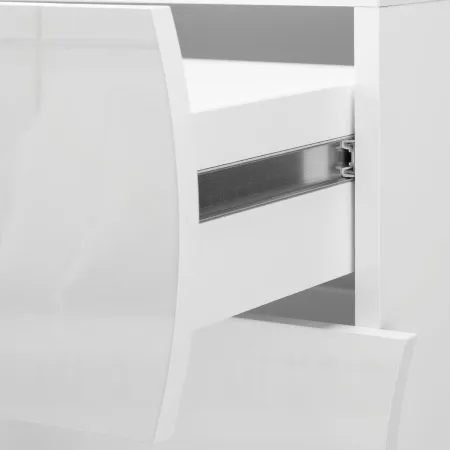 Madia a 2 Ante e 4 Cassetti Credenza in Legno Mobile Bianco da Ingresso