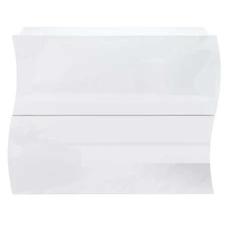 Comodino con 2 Cassetti in Legno Bianco Lucido Camera da Letto