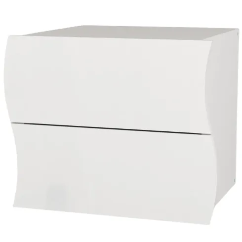 Comodino con 2 Cassetti in Legno Bianco Lucido Camera da Letto