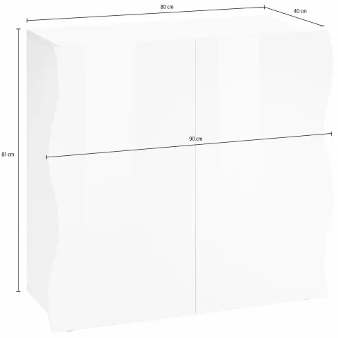Madia a 2 Ante Bianco Lucido Credenza per Soggiorno Moderna Multifunzione