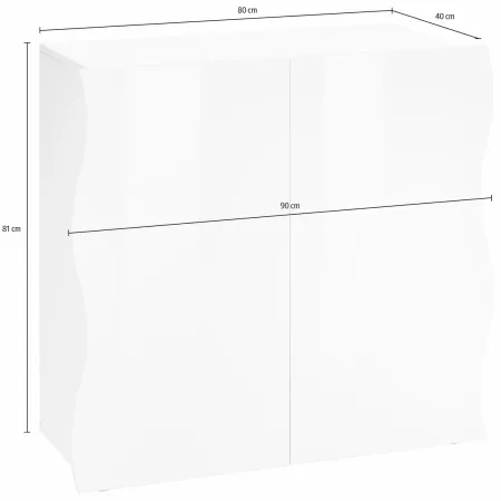 Madia a 2 Ante Bianco Lucido Credenza per Soggiorno Moderna Multifunzione