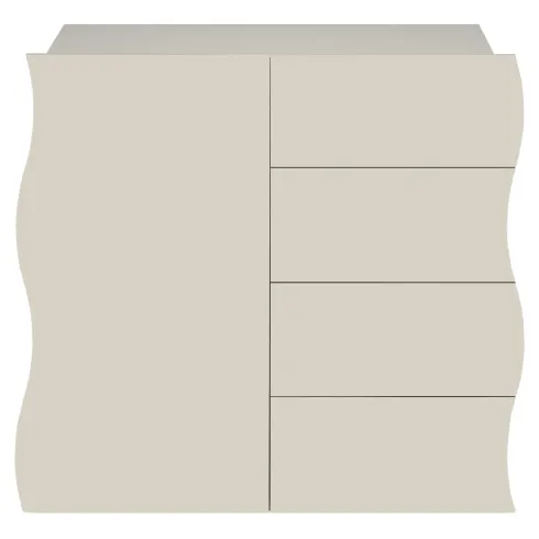 Madia Salvaspazio 1 Anta 4 Cassetti Credenza Legno Beige Cachemire