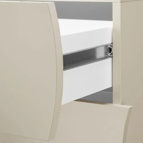 Madia Salvaspazio 1 Anta 4 Cassetti Credenza Legno Beige Cachemire
