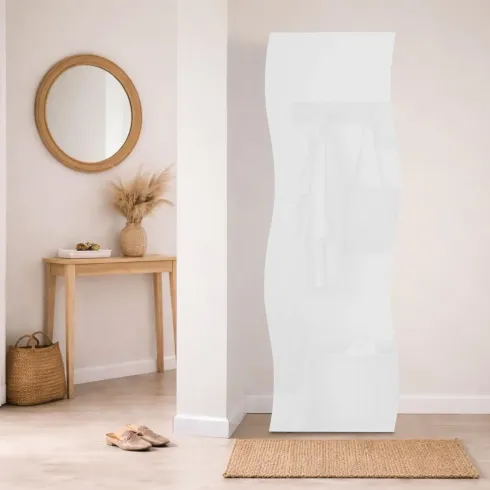 Armadio 1 Anta 190 Mobile con Mensole Design Originale Bianco per Ingresso
