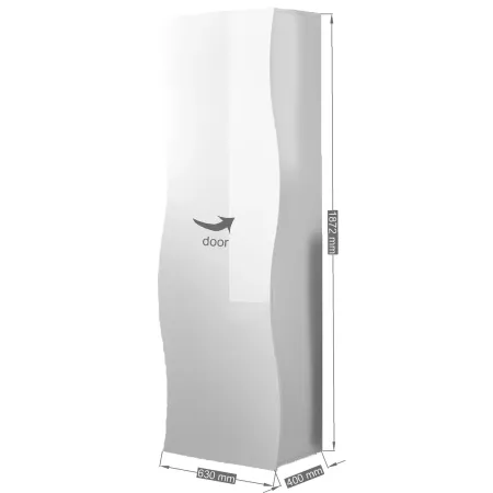 Armadio 1 Anta 190 Mobile con Mensole Design Originale Bianco per Ingresso