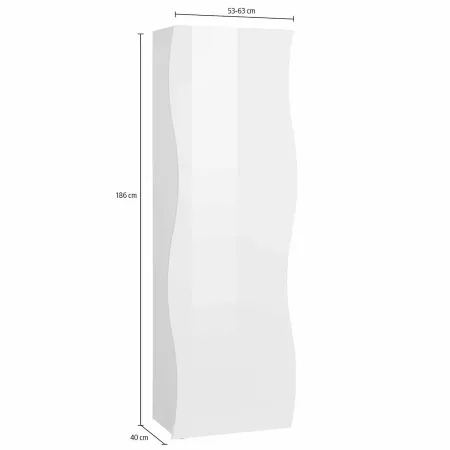 Armadio 1 Anta 190 Mobile con Mensole Design Originale Bianco per Ingresso