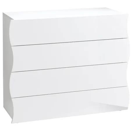 Como a 4 Cassetti Cassettiera in Legno Mobile Bianco Lucido da Ingresso