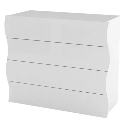 Como a 4 Cassetti Cassettiera in Legno Mobile Bianco Lucido da Ingresso