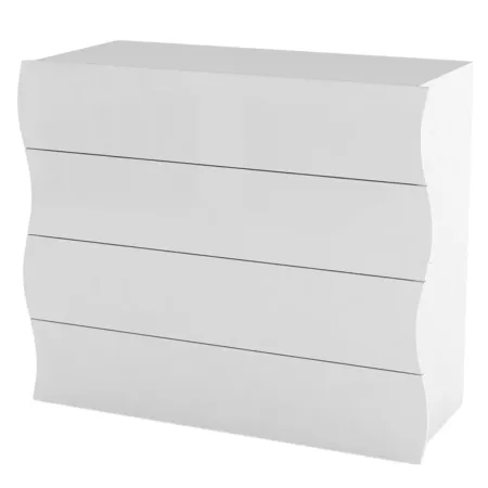 Como a 4 Cassetti Cassettiera in Legno Mobile Bianco Lucido da Ingresso
