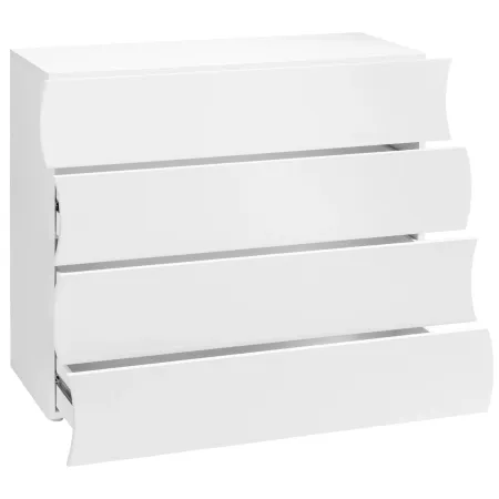 Como a 4 Cassetti Cassettiera in Legno Mobile Bianco Lucido da Ingresso