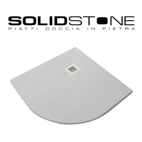 Piatto Doccia 80x80 90x90 Slim Semicircolare Effetto Pietra Angolare con Piletta