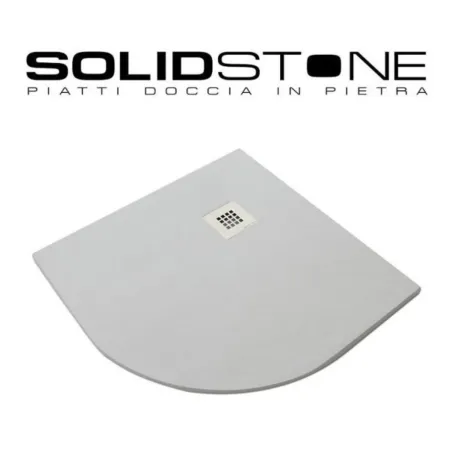 Piatto Doccia 80x80 90x90 Slim Semicircolare Effetto Pietra Angolare con Piletta