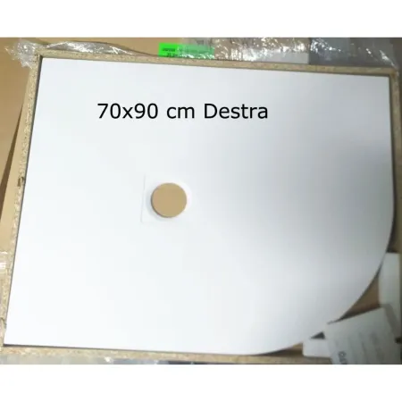 Piatto Doccia 80x80 90x90 Slim Semicircolare Effetto Pietra Angolare con Piletta