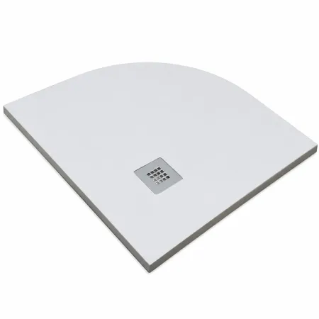 Piatto Doccia 80x80 90x90 Slim Semicircolare Effetto Pietra Angolare con Piletta