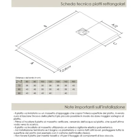 Piatto Doccia Nero Effetto Pietra Slim Filo Pavimento 70 80 100 120 140 Piletta