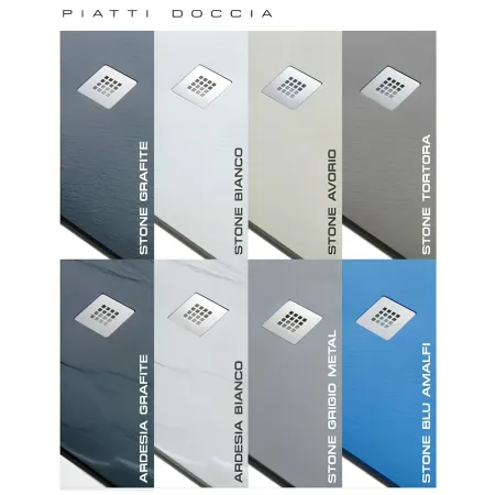 Piatto Doccia Rettangolare 70 80 90 100 120 Effetto Pietra Ultra Slim Avorio