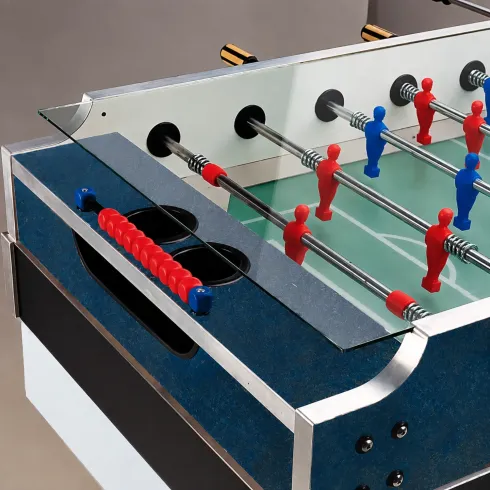 Calcio Balilla Biliardino da Esterno Aste Rientranti Vetro Temperato