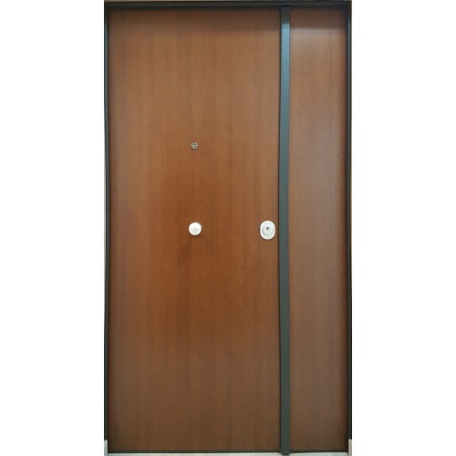 Portone Blindato Interno 2 Ante Porta Classe 3 Liscio Cilindro Europeo Noce