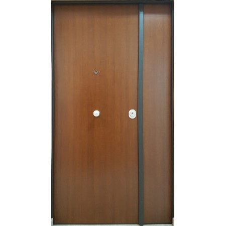 Portone Blindato Interno 2 Ante Porta Classe 3 Liscio Cilindro Europeo Noce