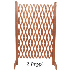 2 Steccato Estensibile Legno 110x120 Grigliato Pannello Griglia Piante Terrazzo