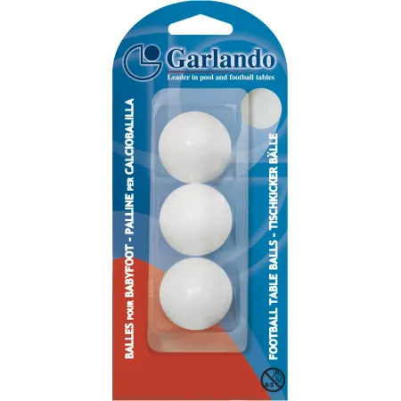 Set 3 Palline per Calciobalilla Standard Bianco in Polipropilene