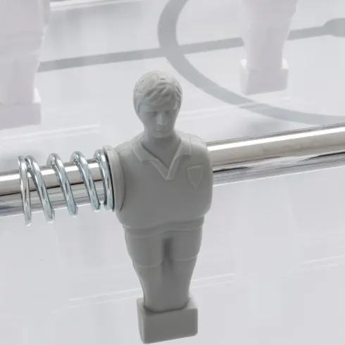Calciobalilla Bianco con Aste Rientranti Biliardino in MDF Melaminico