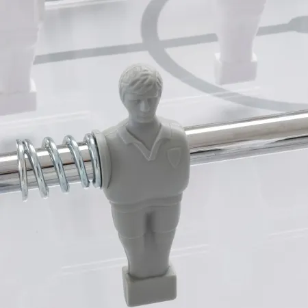 Calciobalilla Bianco con Aste Rientranti Biliardino in MDF Melaminico
