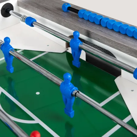 Calciobalilla Rovere Grigio Aste Rientranti Campo in Vetro Temperato