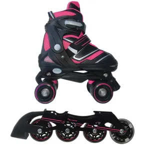 Pattini Bambini 2 in 1 L 38-41 Trasformabili a Rotelle in Linea Fucsia