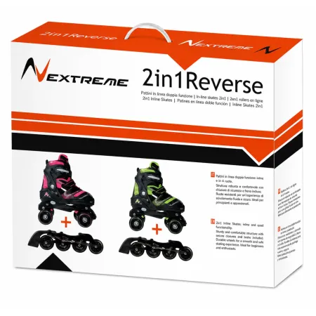 Pattini Bambini 2 in 1 L 38-41 Trasformabili a Rotelle in Linea Fucsia