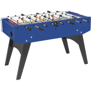Calciobalilla Blu con Aste Uscenti Biliardino con Gambe Pieghevoli