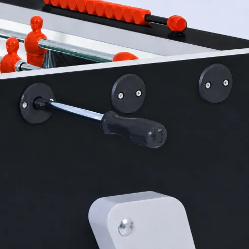 Biliardino Gioco Calciobalilla in MDF Nero da Interno con Palline