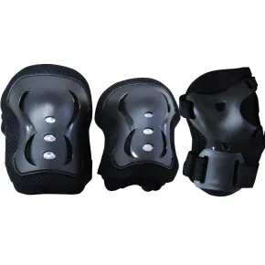 Set Protezioni Ragazzi Nero per Bici Skateboard Pattini Ergonomico