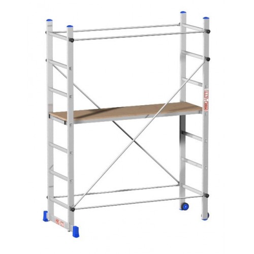 Trabattello h 2.1 Alluminio con Ruote Scala Mobile Ponteggio Bricolage Pittura