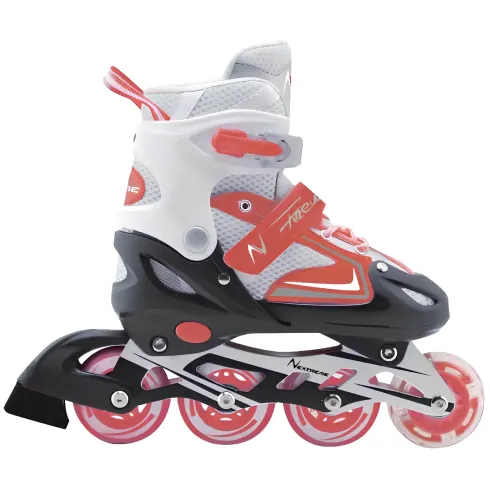 Pattini in Linea Bambini Regolabili 34-37 Rosso con Cuscinetti ABEC 7