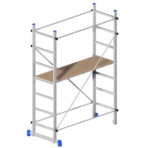 Trabattello h 2.1 Alluminio con Ruote Scala Mobile Ponteggio Bricolage Pittura