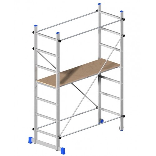 Trabattello h 2.1 Alluminio con Ruote Scala Mobile Ponteggio Bricolage Pittura
