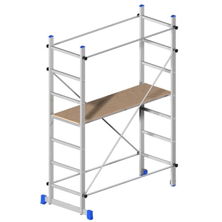 Trabattello h 2.1 Alluminio con Ruote Scala Mobile Ponteggio Bricolage Pittura