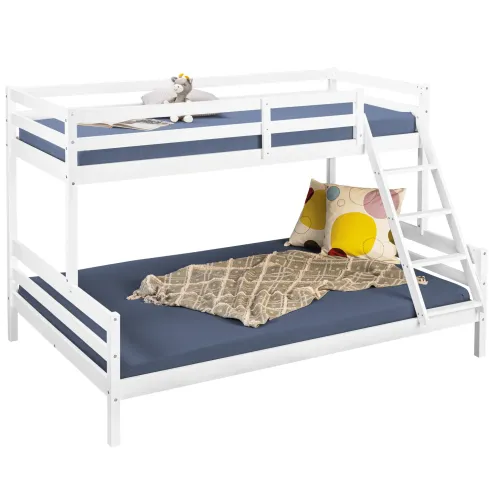 Struttura Letto a Castello 90x200 e 140x200 cm in Legno Bianco