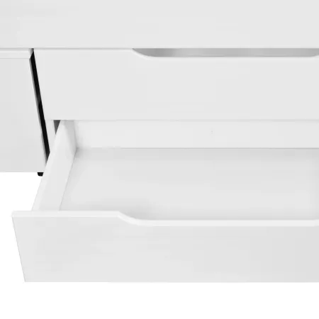 Letto alla Francese 140x200 cm in Legno Bianco con Cassetti Comodino