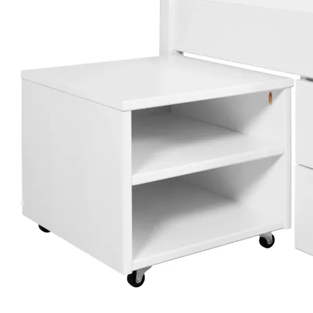 Letto Matrimoniale 160x200 cm Legno Bianco con Rete Cassetti Comodini