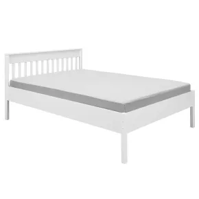 Letto Matrimoniale 180x200 cm in Pino Massello Bianco con Testiera